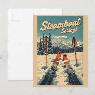 Cartão Postal De Festividades Presentes de rios vintage Steamboat Springs Colora