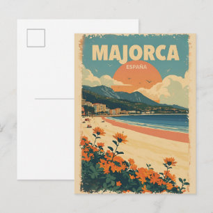 Cartão Postal De Festividades Presentes de viagem da praia Vintage Mallorcca Esp