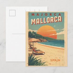 Cartão Postal De Festividades Presentes de viagem da praia Vintage Mallorcca Esp