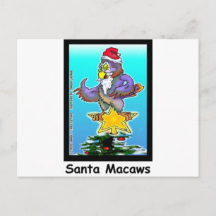 Cartão Postal De Festividades Presentes e Camisetas Divertidas de Natal da Santa