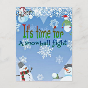 Cartão Postal De Festividades Presentes engraçados do Natal da luta do Snowball