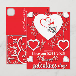 Cartão Postal De Festividades Presentes Personalizados do Dia dos Namorados para