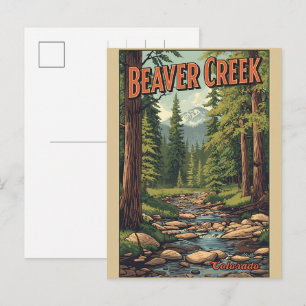 Cartão Postal De Festividades Presentes vintage da Estação de Esqui Beaver Creek
