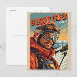 Cartão Postal De Festividades Presentes vintage do Beaver Creek Colorado Ski Res