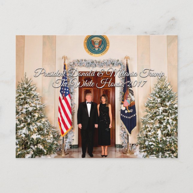 Cartão Postal De Festividades Presidente Donald Trump & Natal 2017 de Melania (Frente)