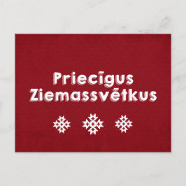 Cartão Postal De Festividades Priecīgus Ziemassvētkus Merry Christmas letão