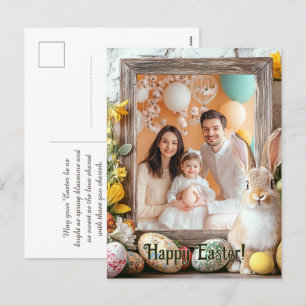 Cartão Postal De Festividades Primavera Bunnygram personalizável 🐇 citando ovos