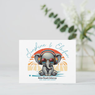 Cartão Postal De Festividades Primavera Sunshine e Ele se diverte Retro Beach.