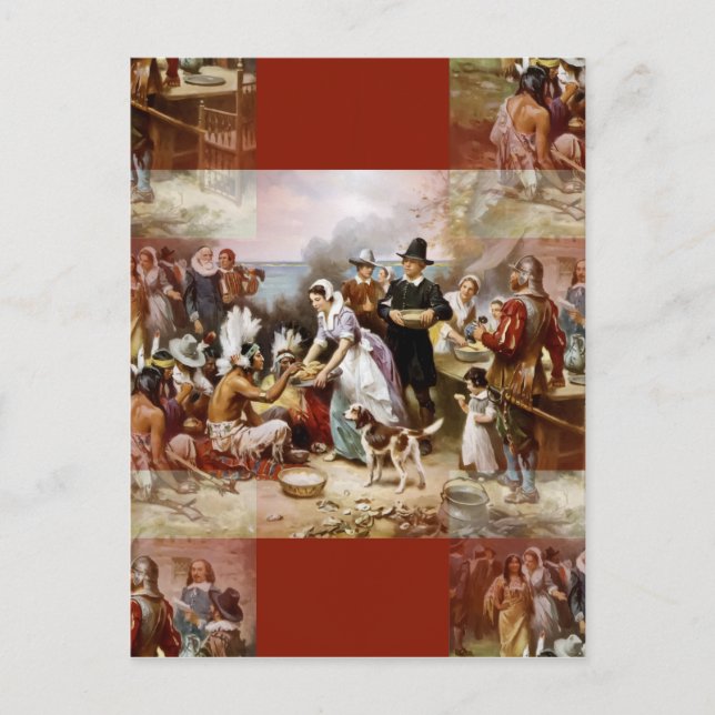 Cartão Postal De Festividades primeira ação de agradecimento (Frente)