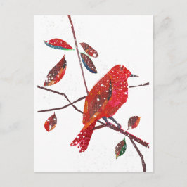 Cartão Postal De Festividades Primeira época natalícia da neve