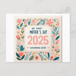 Cartão Postal De Festividades Primeira vez que Vovó celebra o Dia da Mãe 2025