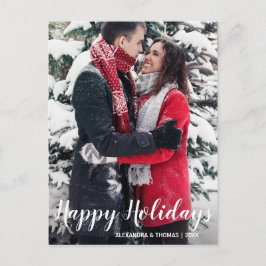 Cartão Postal De Festividades Primeiro Natal Casado Natal Envolvido Branco | FOT