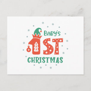 Cartão Postal De Festividades Primeiro Natal do Bebê