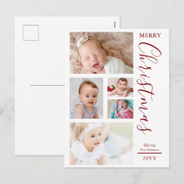 Cartão Postal De Festividades Primeiro Natal do Bebê Personalizado com Foto