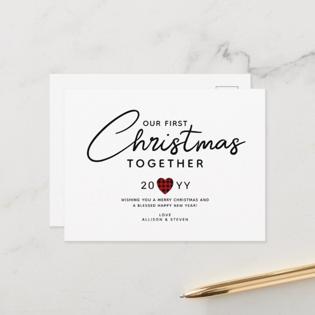 Cartão Postal De Festividades Primeiro Natal Juntos Casais (Frente/Verso In Situ)