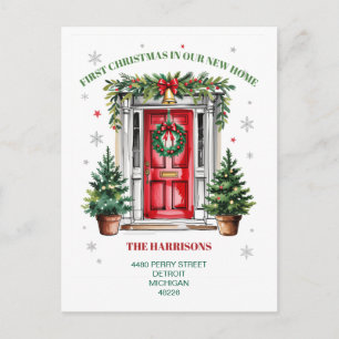 Cartão Postal De Festividades Primeiro Natal Nova Casa