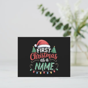 Cartão Postal De Festividades Primeiro Natal Personalizado Como Uma Família Corr