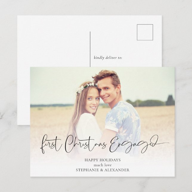 Cartão Postal De Festividades Primeiros Nomes de Sobreposição de Fotos Envolvido (Frente/Verso)