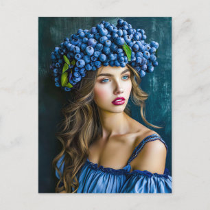 Cartão Postal De Festividades Princesa de mirtilo Azul Real