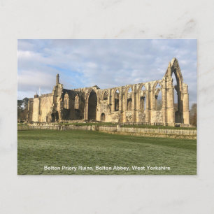 Cartão Postal De Festividades Priorado de Bolton, Abadia de Bolton, West Yorkshi