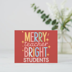 Cartão Postal De Festividades Professor Alegre Alunos Brilhantes Natal Divertido