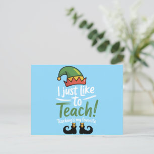 Cartão Postal De Festividades Professor Divertido Natal Ensinar é Meu Favorito