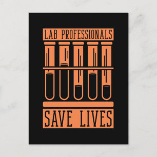 Cartão Postal De Festividades Profissionais de laboratório salvam técnicos do la