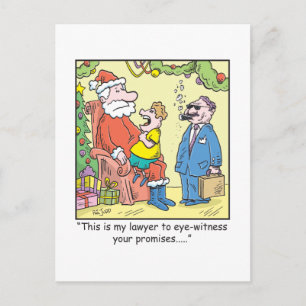 Cartão Postal De Festividades Promessas de Papais noeis de Cartoons de Natal