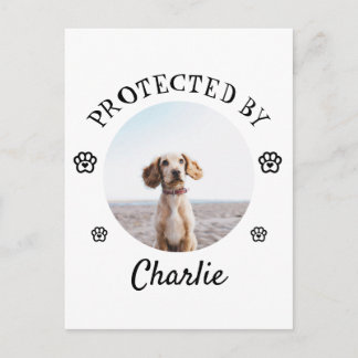 Cartão Postal De Festividades Protegido por Cão Foto de Desenho de Impressão de