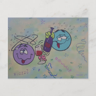 Cartão Postal De Festividades Provando de vinho