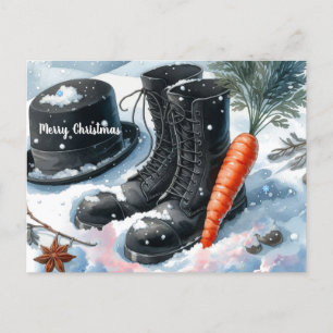 Cartão Postal De Festividades Provas do inverno de Snowman