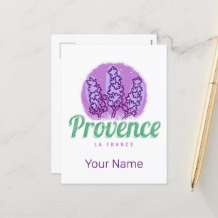 Cartão Postal De Festividades Proveniência Retro Lavanda França Riviera França