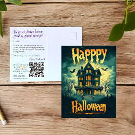 Cartão Postal De Festividades Publicidade na Casa Halloween do Realtor
