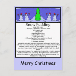 Cartão Postal De Festividades pudim de neve, Feliz Natal