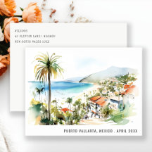 Puerto Vallarta México Paisagem Aquarela Viagem