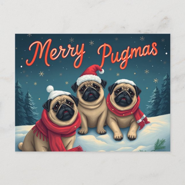 Cartão Postal De Festividades Pugmas feliz (Frente)