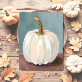 Cartão Postal De Festividades Pumpkin Branco - Cama de Ação de Graças