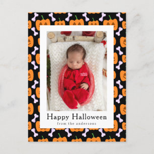 Cartão Postal De Festividades Pumpkin Minimalista Spooky Feliz Halloween 1 Foto