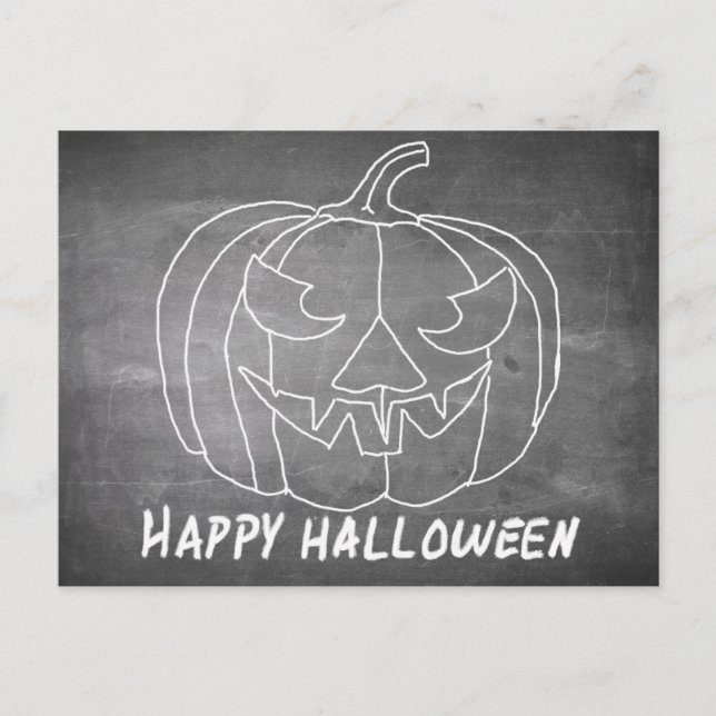 Cartão Postal De Festividades Pumpkin para a aparência do quadro do Halloween 3 (Frente)