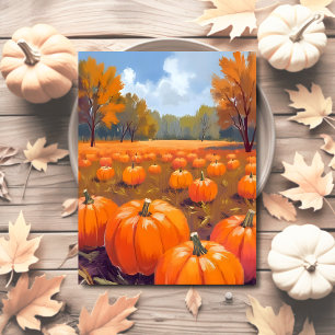 Cartão Postal De Festividades Pumpkin Patch Fall Watercolor
