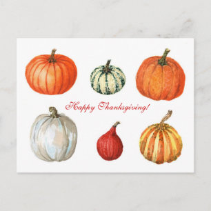 Cartão Postal De Festividades Pumpkins de Aquarela