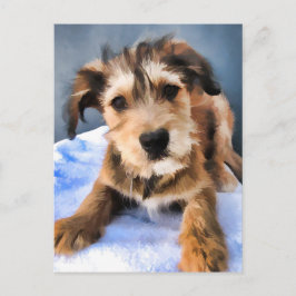 Cartão Postal De Festividades Puppy