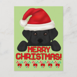 Cartão Postal De Festividades Puppy preto de Natal!