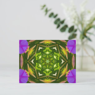 CARTÃO POSTAL DE FESTIVIDADES PURPLE AND GREEN ABSTRACT DRAWING. SAMER BRASIL. 4