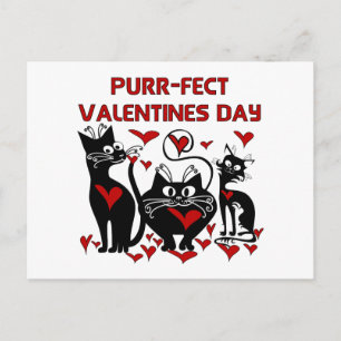 Cartão Postal De Festividades Purr-fect Valentines Day
