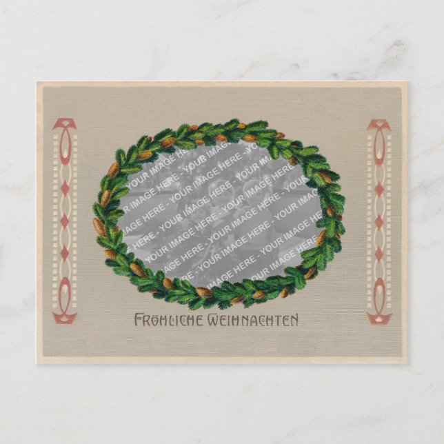 Cartão Postal De Festividades Quadro da foto do cartão de Natal de Jugendstil - (Frente)