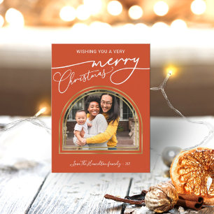 Cartão Postal De Festividades Quadro de Arco da Caligrafia Moderna Feliz Natal