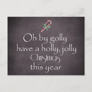 Cartão Postal De Festividades Quadro: Tenha um Natal Holly Jolly