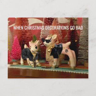 Cartão Postal De Festividades Quando as decorações de Natal ficam mal