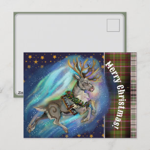 Cartão Postal De Festividades Quando Reindeer Fly